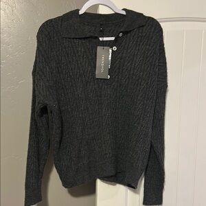 Theory Charcoal Wool Sweater